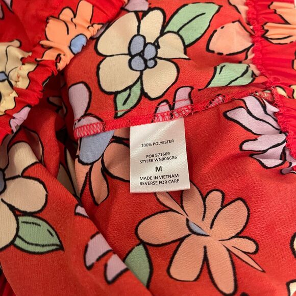 Timing Blouse Women's Medium Floral Button Up Cropped Groovy Shirt NWT - Picture 9 of 9